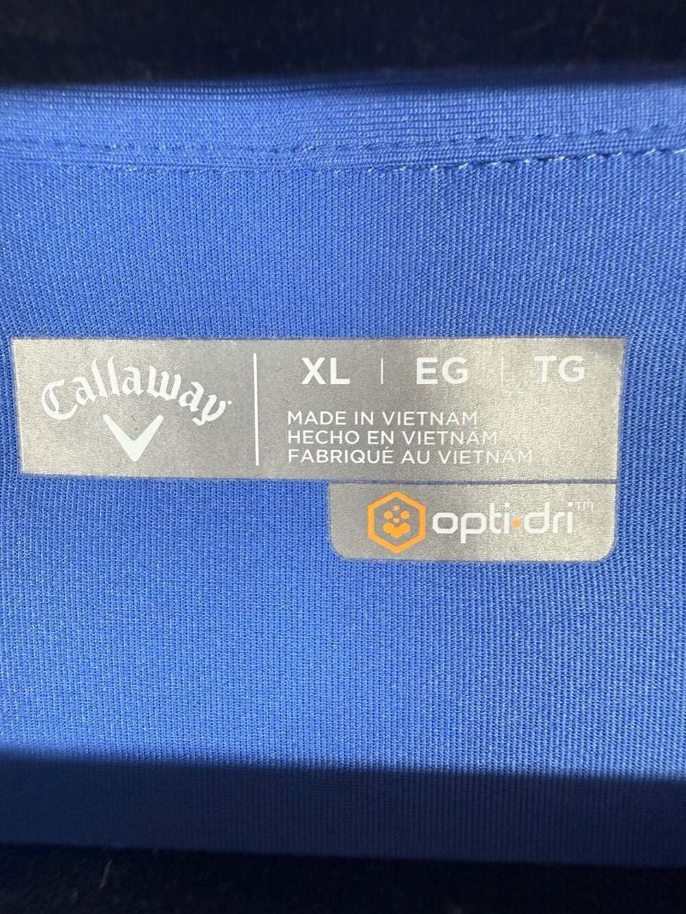 Callaway Opti-Dri Royal Blue V-Neck Performance Golf Polo - Picture 2 of 4